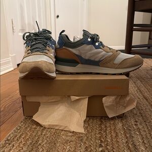 Merrell Tan and Blue Athletic Shoes with Retro Design